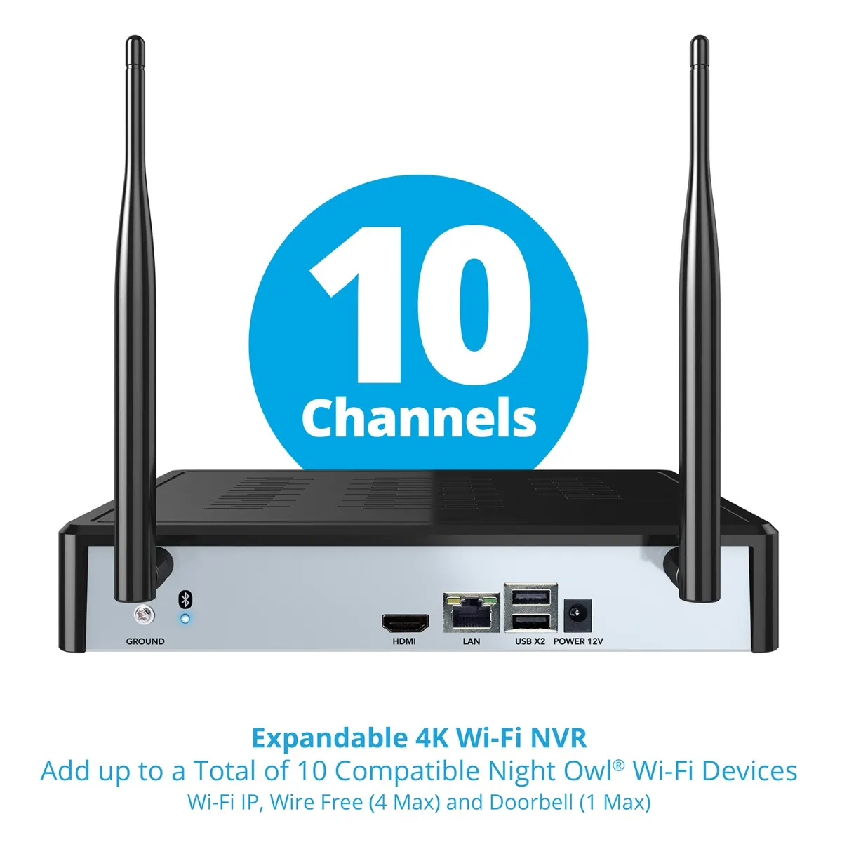 10 Channel 4K Bluetooth Wi-Fi NVR with 1TB Hard Drive and 3 Wire Free (Battery) 1080p Spotlight Cameras with 2-Way Audio and Audio Alerts and Sirens - Image 7