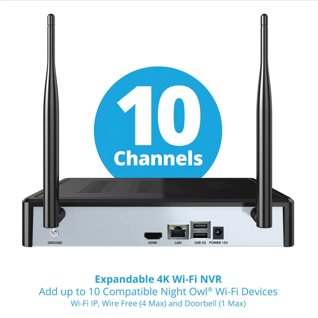 10 Channel 4K Bluetooth Wi-Fi NVR with 1TB Hard Drive and 4 Wi-Fi IP 4K Spotlight Cameras with 2-Way Audio and Audio Alerts and Sirens - Image 6