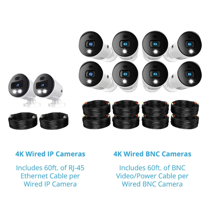 12 Channel 4K Bluetooth DVR with 2TB Hard Drive and 8 Wired BNC and 2 Wired IP 4K Spotlight Cameras with Audio Alerts and Sirens - Image 14