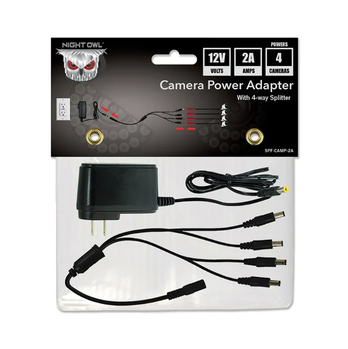 12V-2A Camera Power Adapter with 4-Way Power Splitter - Powers up to 4 Cameras - Image 4