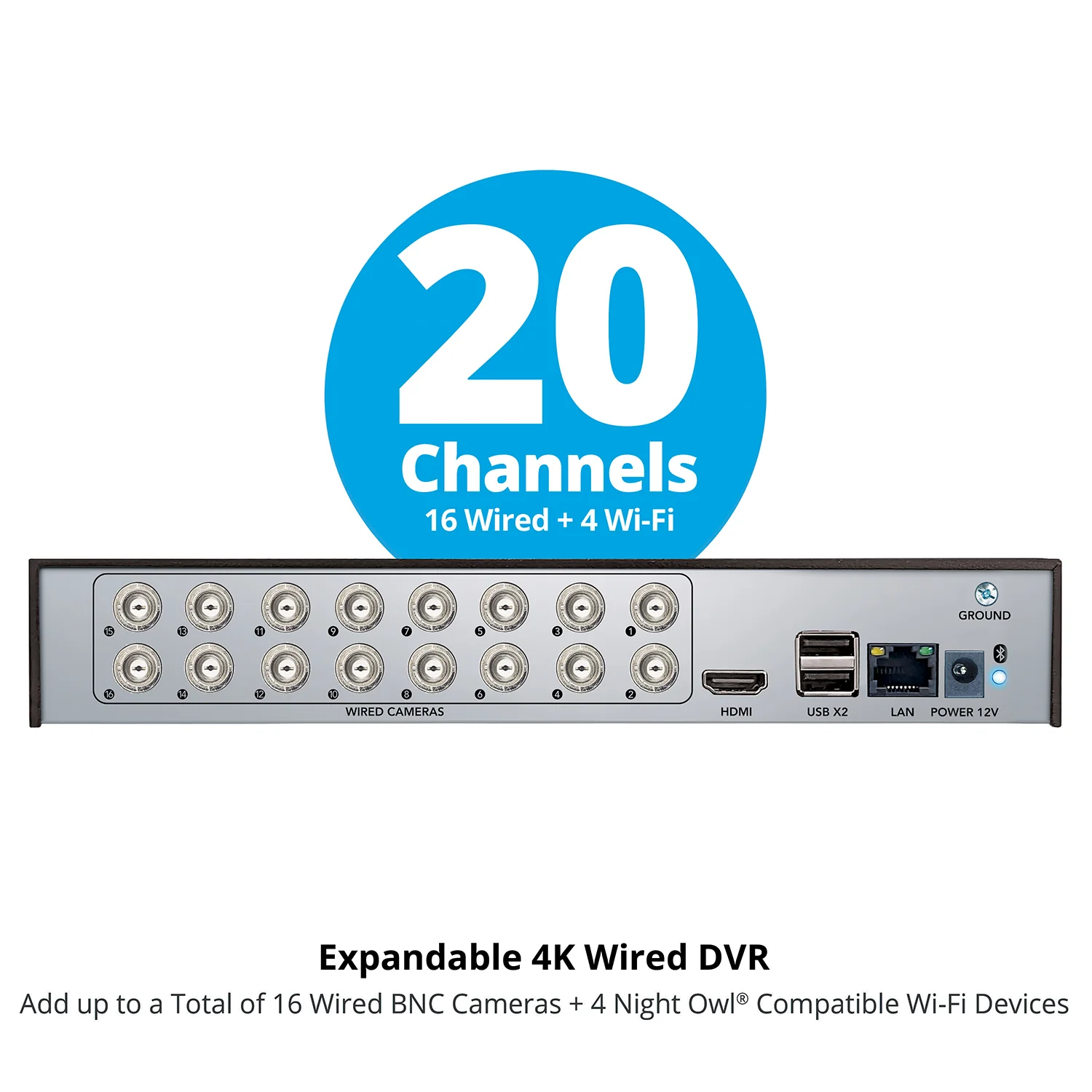2-Way Audio 20 Channel 4K DVR with Customizable Storage - Add up to 20 Total Devices - Image 6