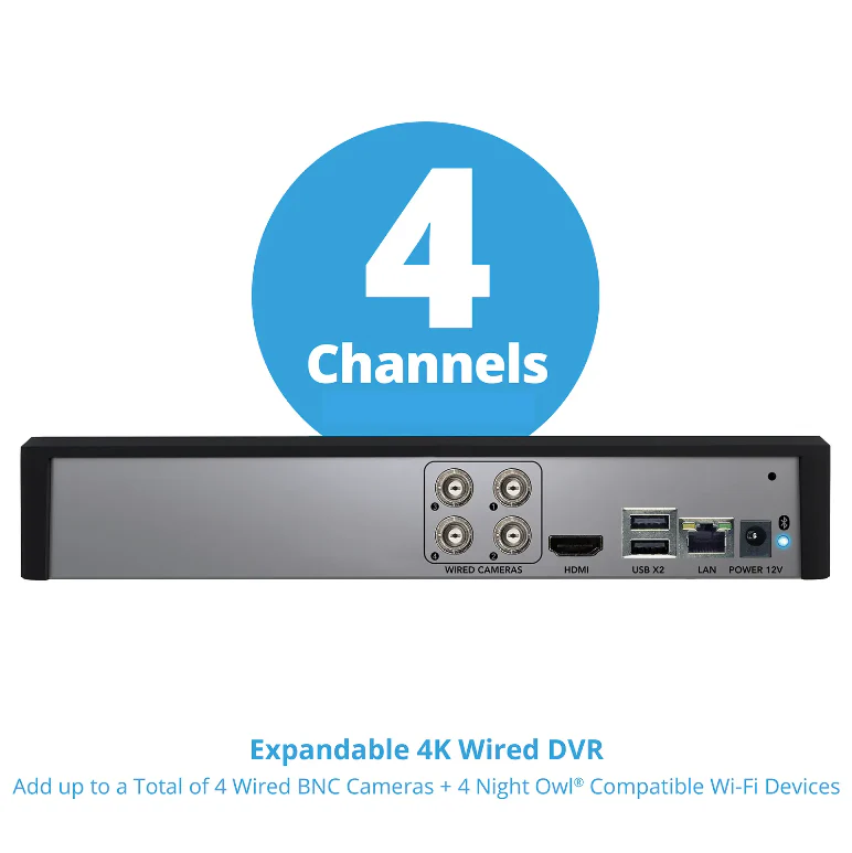 4 Channel 4K Bluetooth DVR with 1TB Hard Drive - Add up to 8 Total Devices - Image 5