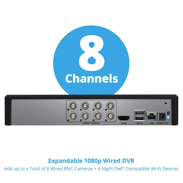 8 Channel 1080p Bluetooth DVR with 1TB Hard Drive and 8 Wired 1080p Spotlight Cameras with Audio Alerts and Sirens - Image 6