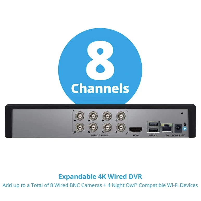 8 Channel 4K Ultra HD Bluetooth Wired DVR with Customizable Storage - Image 5