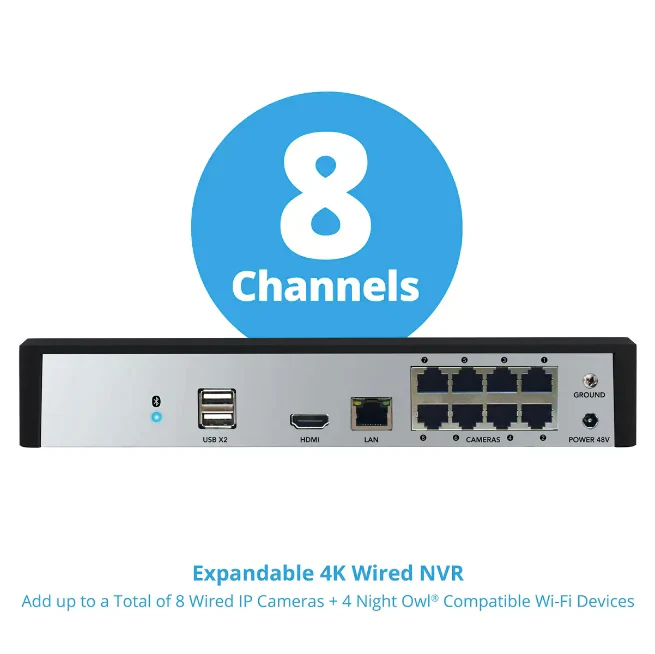 12 Channel 4K Bluetooth NVR with 2TB Hard Drive and 4 Wired IP 4K Spotlight Cameras with 2-Way Audio and Audio Alerts and Sirens - Image 4