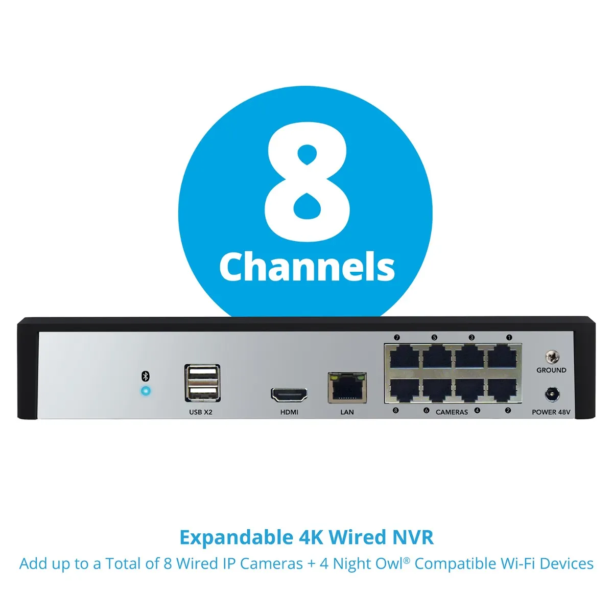 12 Channel 4K Bluetooth NVR with 2TB Hard Drive and 8 Wired IP 4K Spotlight Cameras with 2-Way Audio and Audio Alerts and Sirens - Image 4