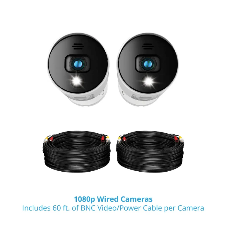 Add On Wired 1080p Spotlight Cameras with Audio Alerts and Sirens - 2 Pack - White - Image 7