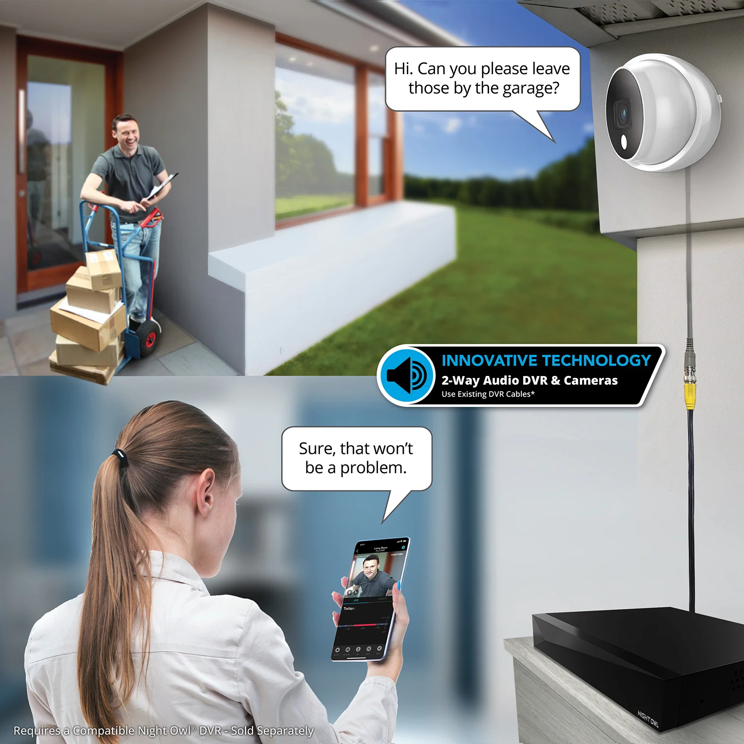 Add On Wired 4K Deterrence Dome Cameras with 2-Way Audio - 2 Pack - White - Image 4