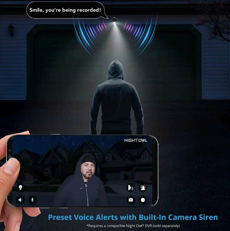 Add On Wired 4K Spotlight Cameras with Audio Alerts and Sirens - 2 Pack - White - Image 5