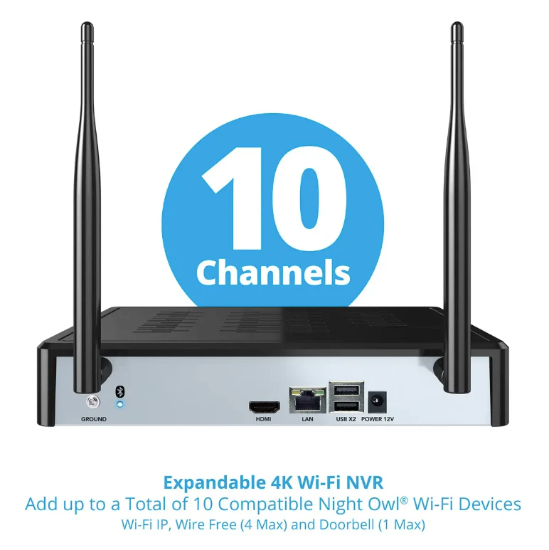 Refurbished 10 Channel 4K Bluetooth Wi-Fi NVR with 1TB Hard Drive and 4 Wi-Fi IP 4K Spotlight Cameras with 2-Way Audio and Audio Alerts and Sirens - Image 6
