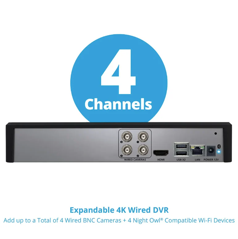 Refurbished 4 Channel 4K Bluetooth DVR with 1TB Hard Drive and 4 Wired 4K Spotlight Cameras - Image 6