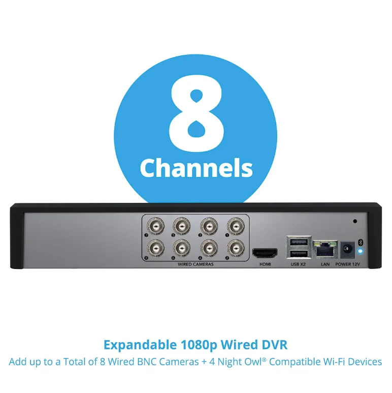 Refurbished 8 Channel 1080p Bluetooth DVR with 1TB Hard Drive and 4 Wired 1080p Spotlight Cameras with Audio Alerts and Sirens - Image 6