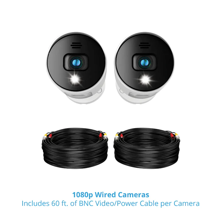 Refurbished Add On Wired 1080p Spotlight Cameras with Audio Alerts and Sirens - 2 Pack - White - Image 7