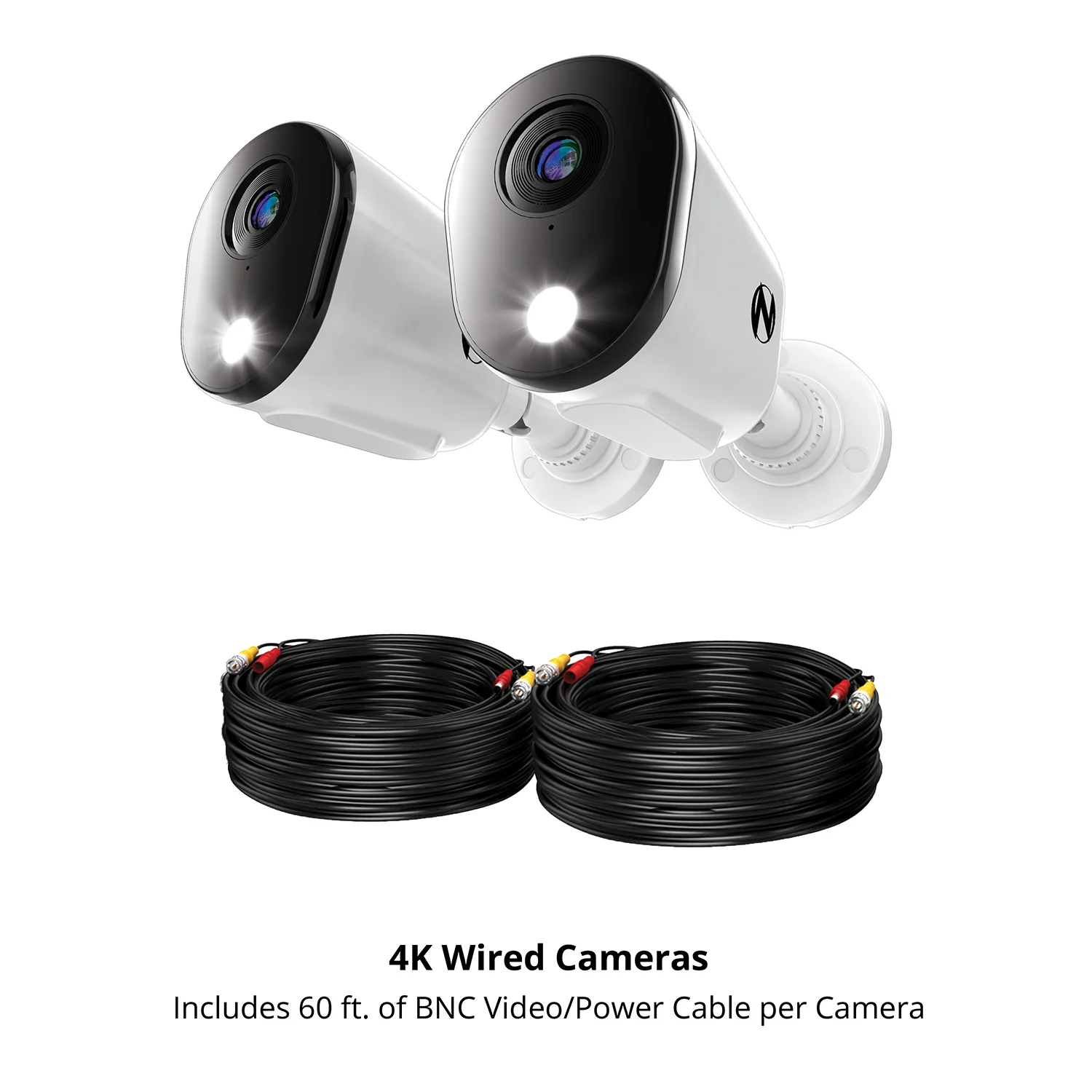 Add On Wired 4K Deterrence Cameras with 2-Way Audio - 2 Pack - White - Image 6