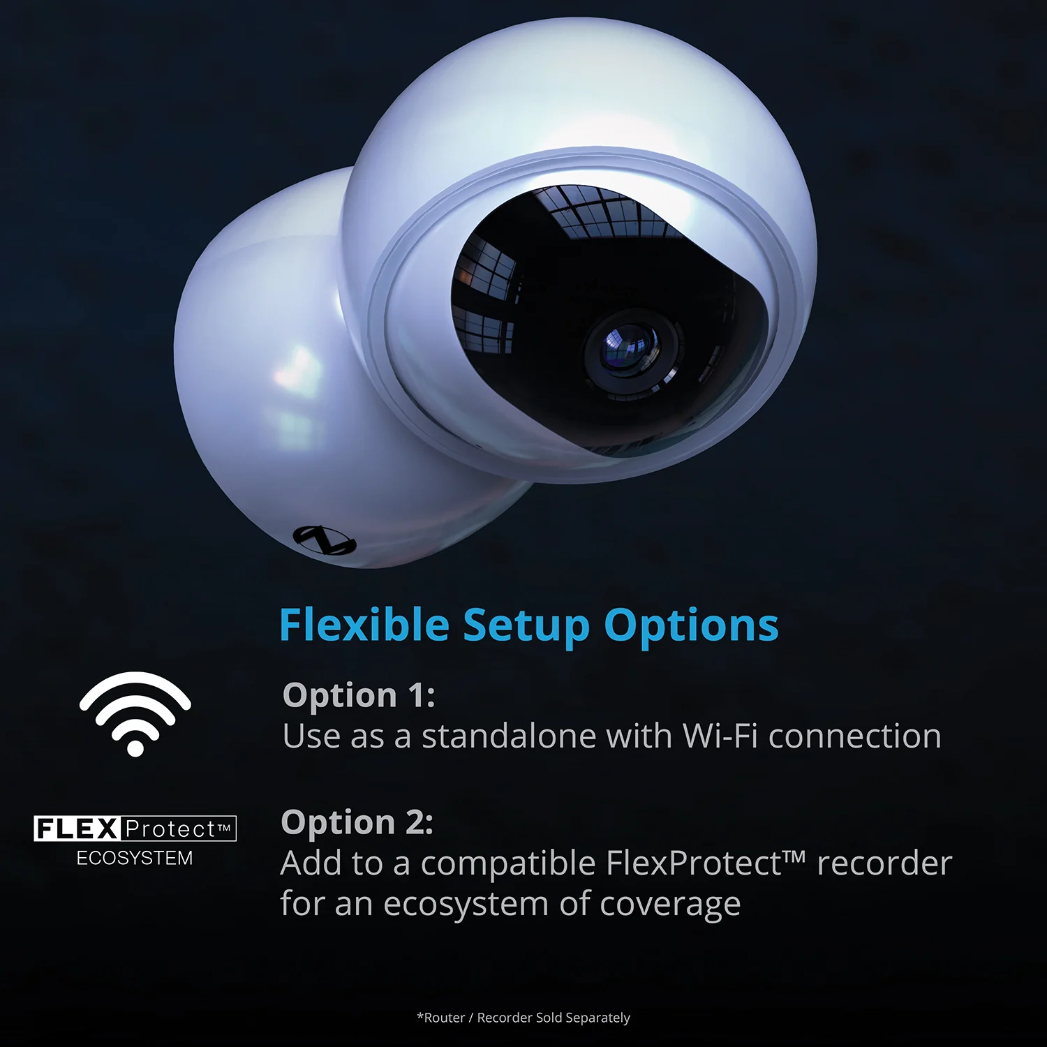 Refurbished Indoor Wi-Fi IP Plug In 3MP Deterrence Camera with Pan, Tilt and 2-Way Audio - White - Image 7