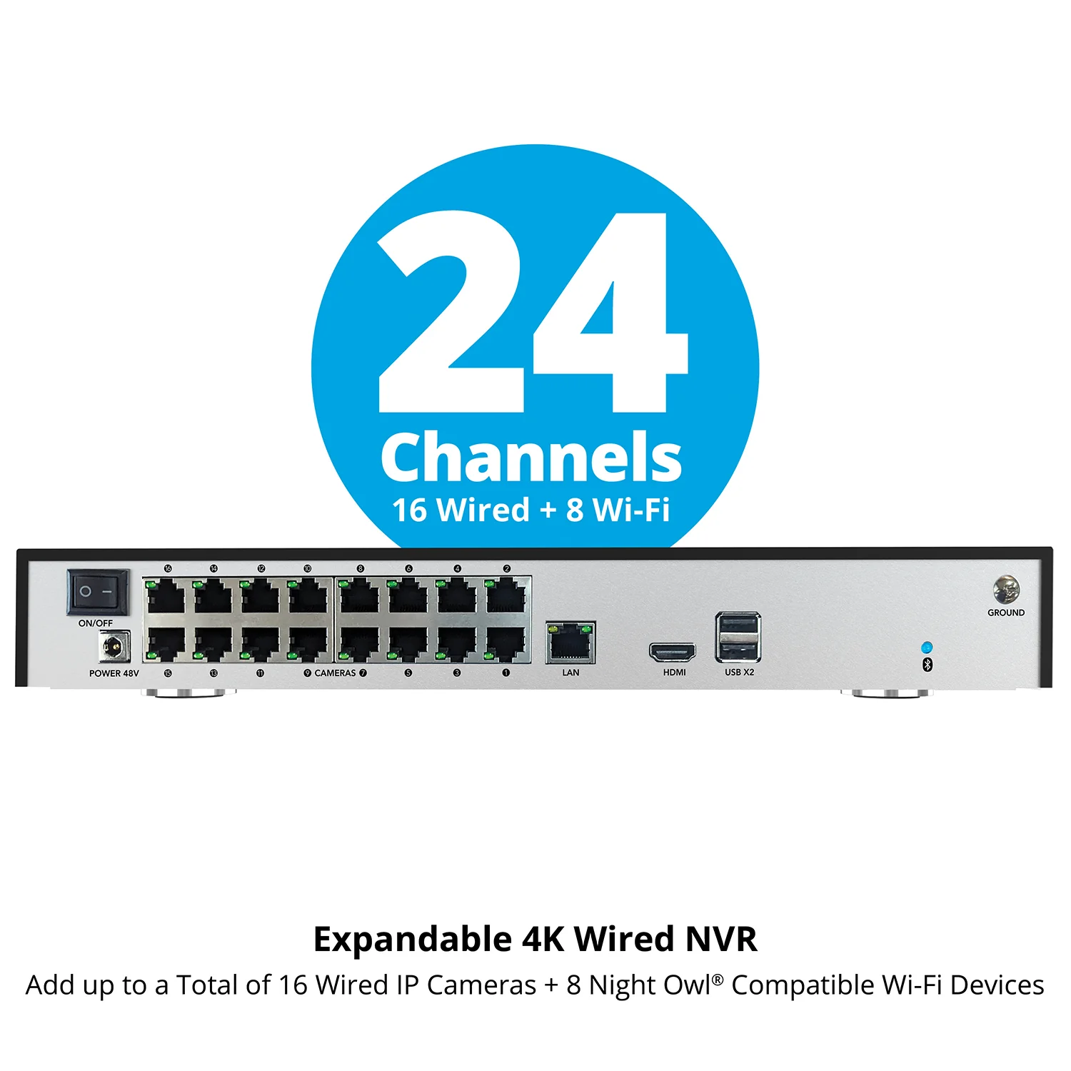 Power over Ethernet 24 Channel 4K NVR with 4TB Hard Drive - Add up to 24 Total Devices - Image 5