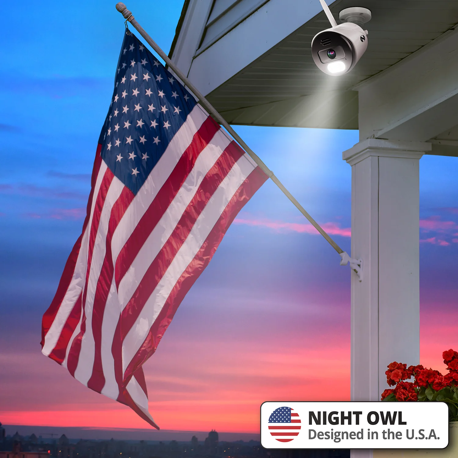 Refurbished Wi-Fi IP Plug In 4K Spotlight Camera with 2-Way Audio and Audio Alerts and Siren - White - Image 3