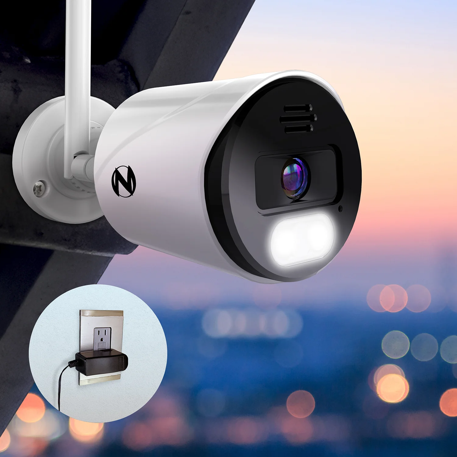 Refurbished Wi-Fi IP Plug In 4K Spotlight Camera with 2-Way Audio and Audio Alerts and Siren - White - Image 4