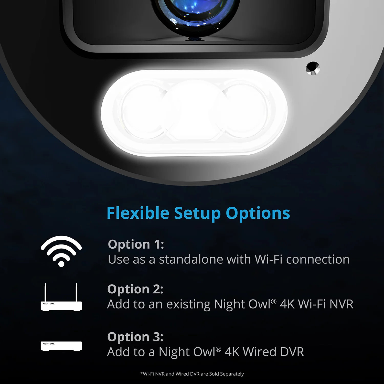 Refurbished Wi-Fi IP Plug In 4K Spotlight Camera with 2-Way Audio and Audio Alerts and Siren - White - Image 5