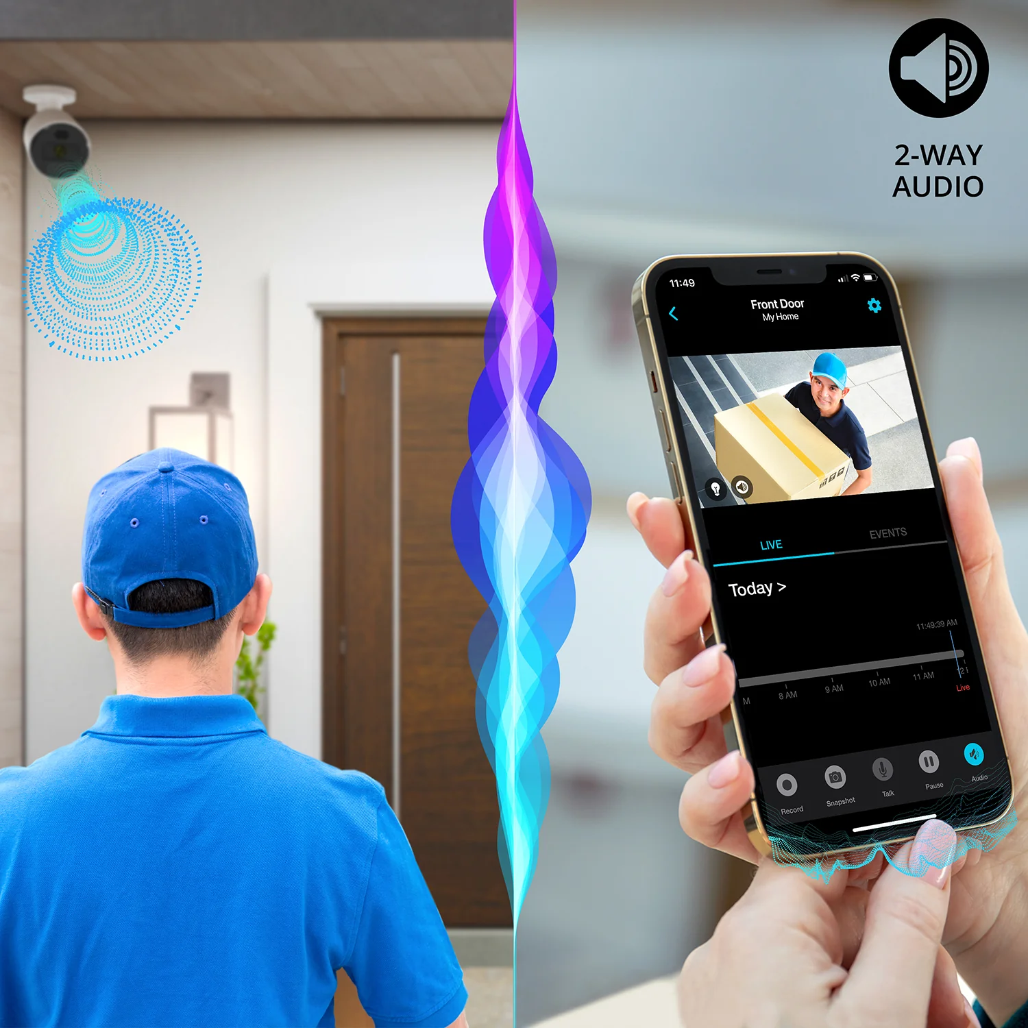 Refurbished Wi-Fi IP Plug In 4K Spotlight Camera with 2-Way Audio and Audio Alerts and Siren - White - Image 7