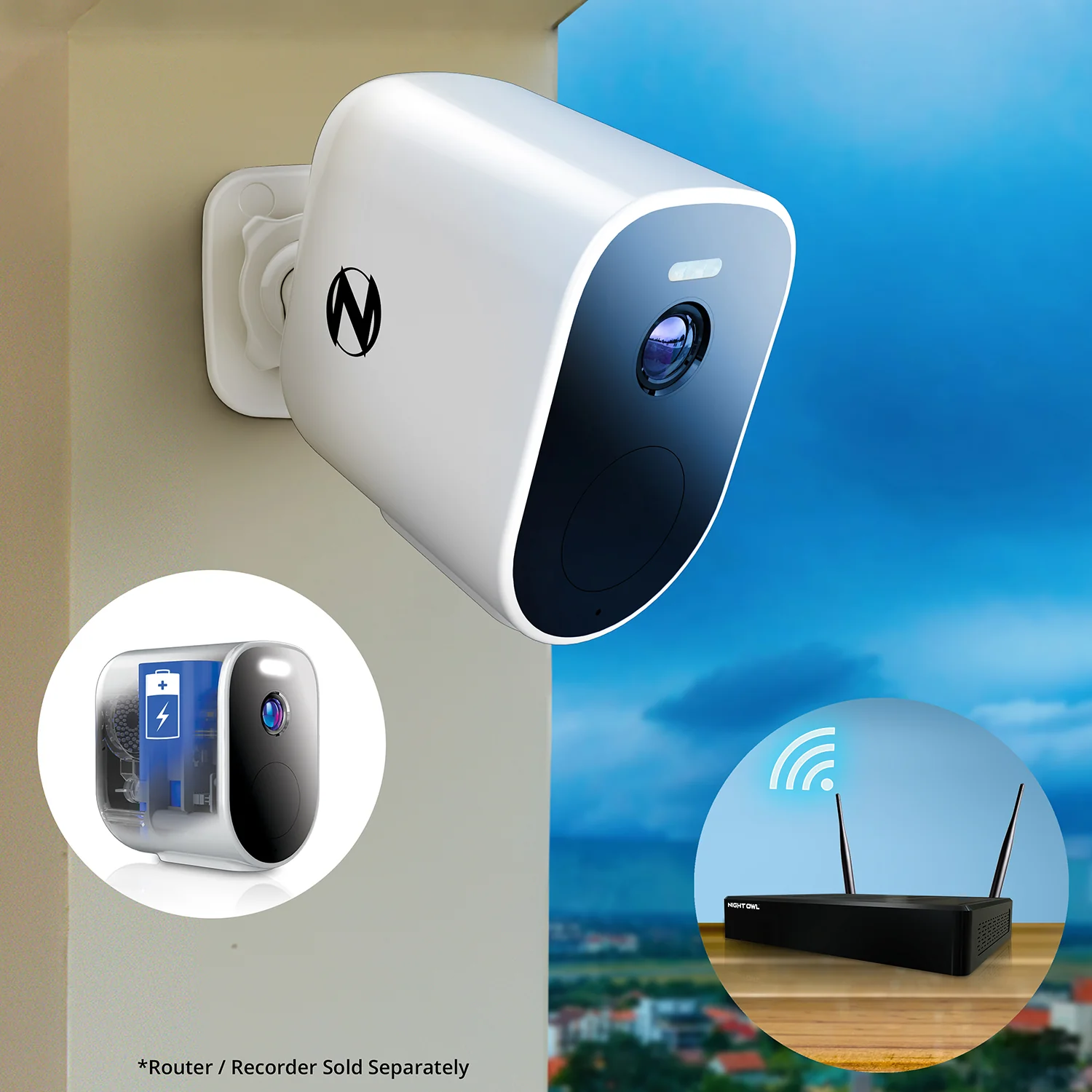Wire Free (Battery) 2K Spotlight Cameras with 2-Way Audio and Audio Alerts and Sirens - 3 Pack - White - Image 5
