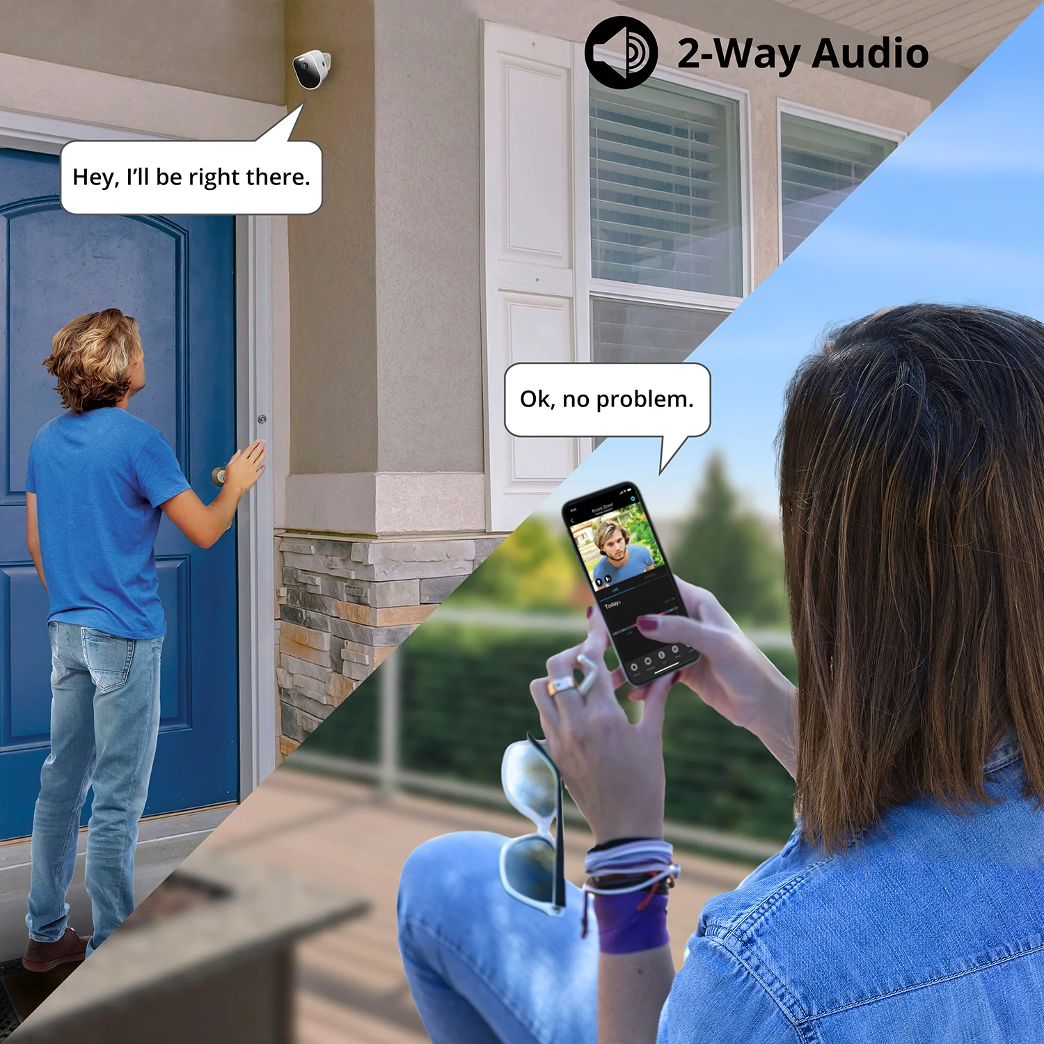 Wire Free (Battery) 2K Spotlight Cameras with 2-Way Audio and Audio Alerts and Sirens - 3 Pack - White - Image 9