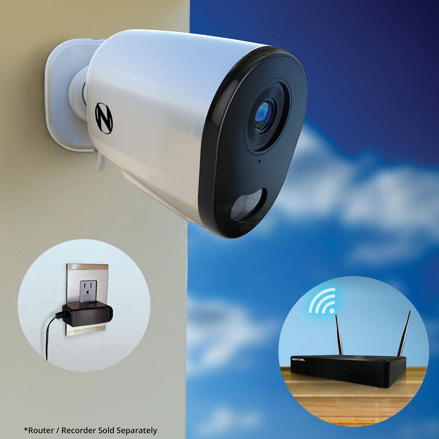 Wi-Fi IP Plug In 2K HD Deterrence Cameras with 2-Way Audio and Audio Alerts and Sirens - 2 Pack - White - Image 5