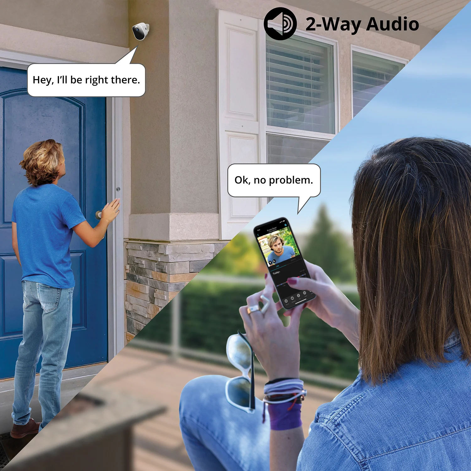 Wire Free 2K Spotlight Camera with 2-Way Audio - White - Image 9